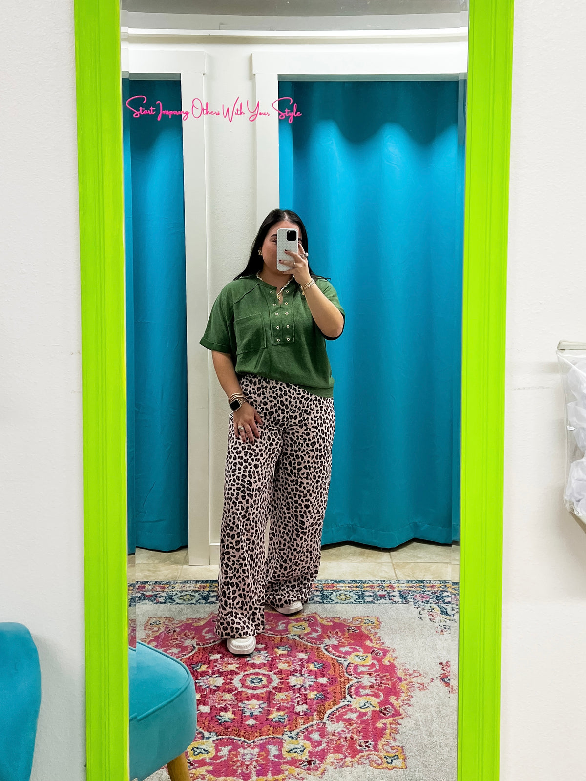 Leopard Varsity Stripe Pants