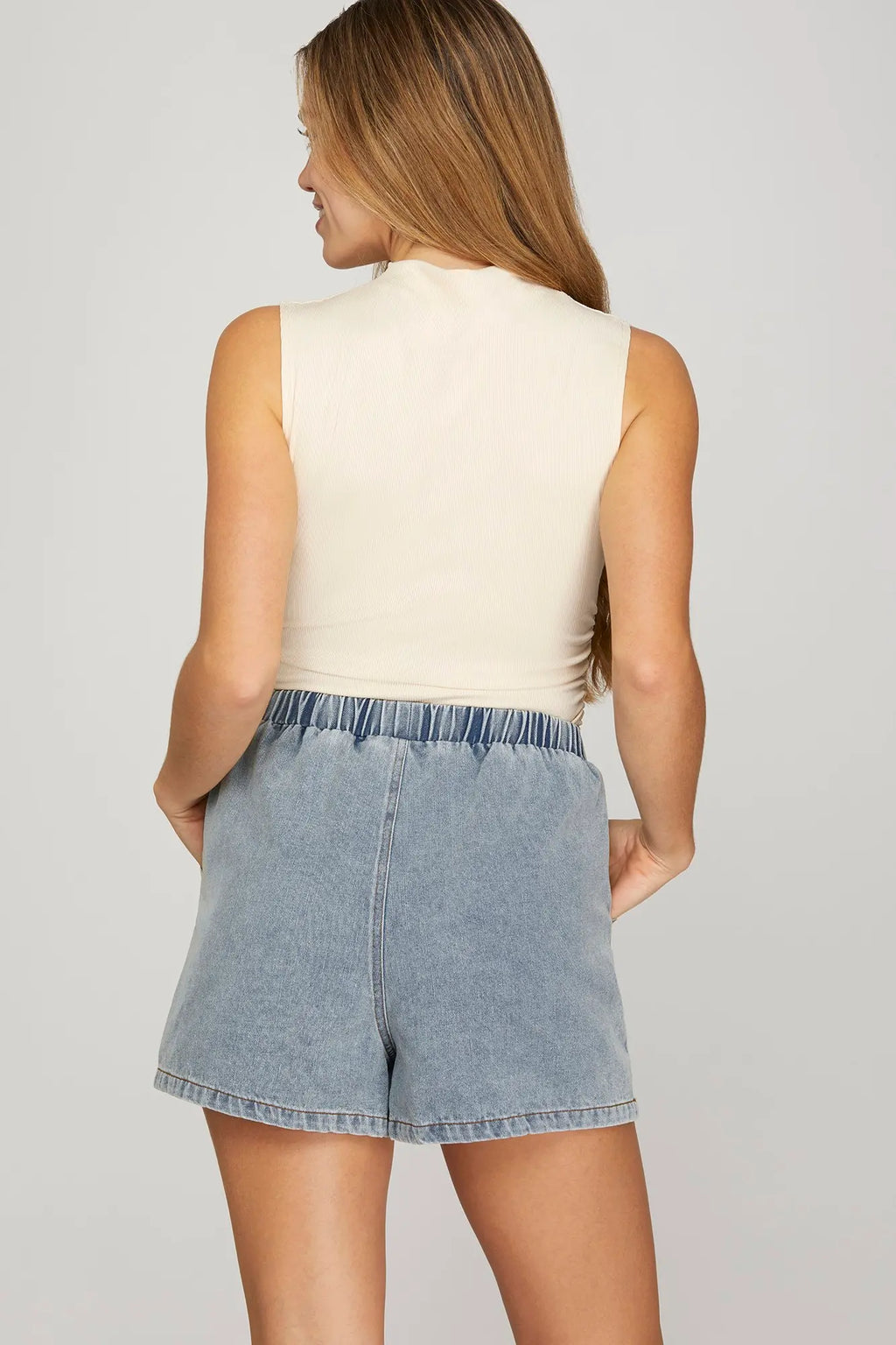 Denim Pull On Shorts