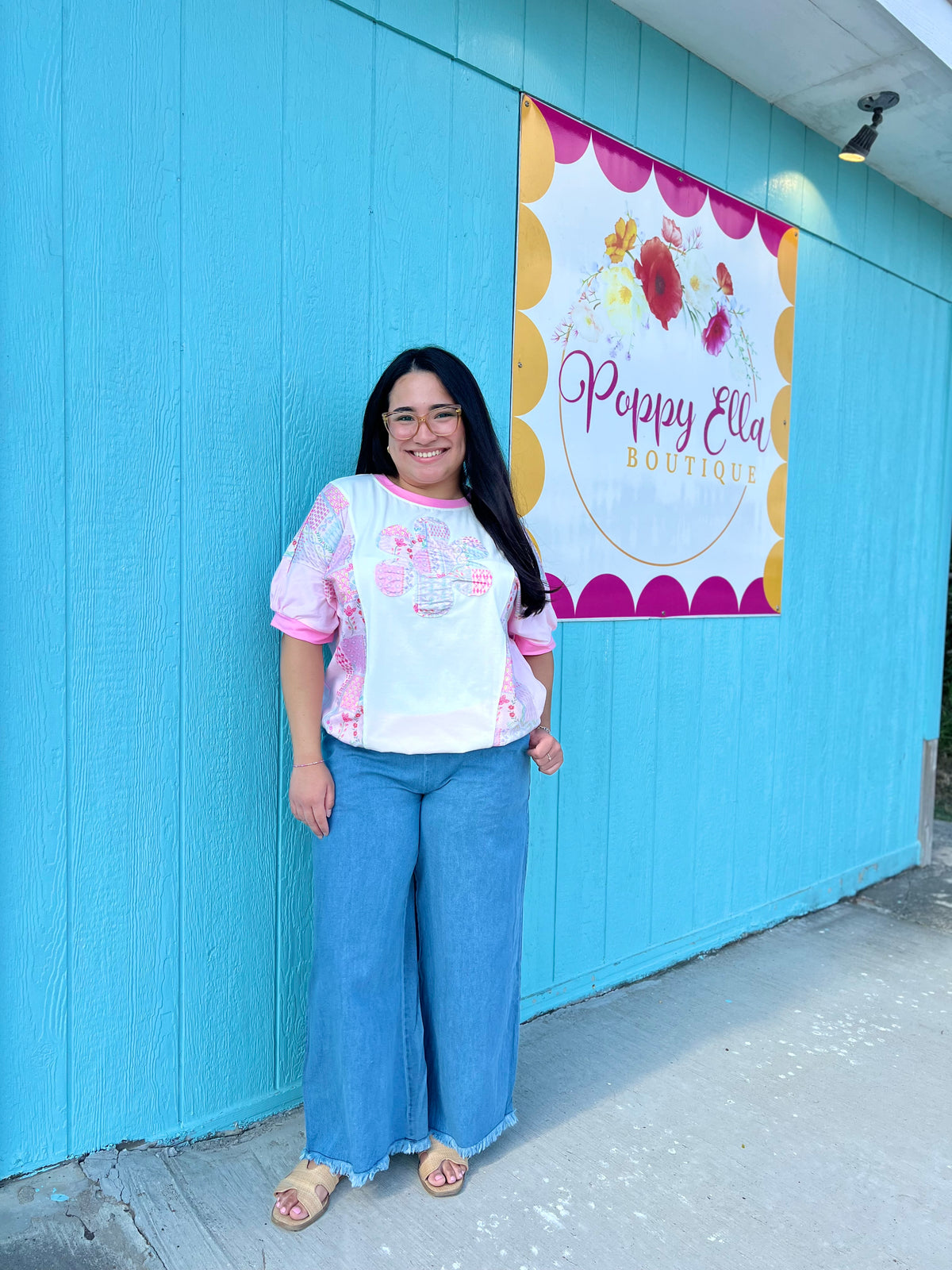 Floral Patchwork Top (S-3X)