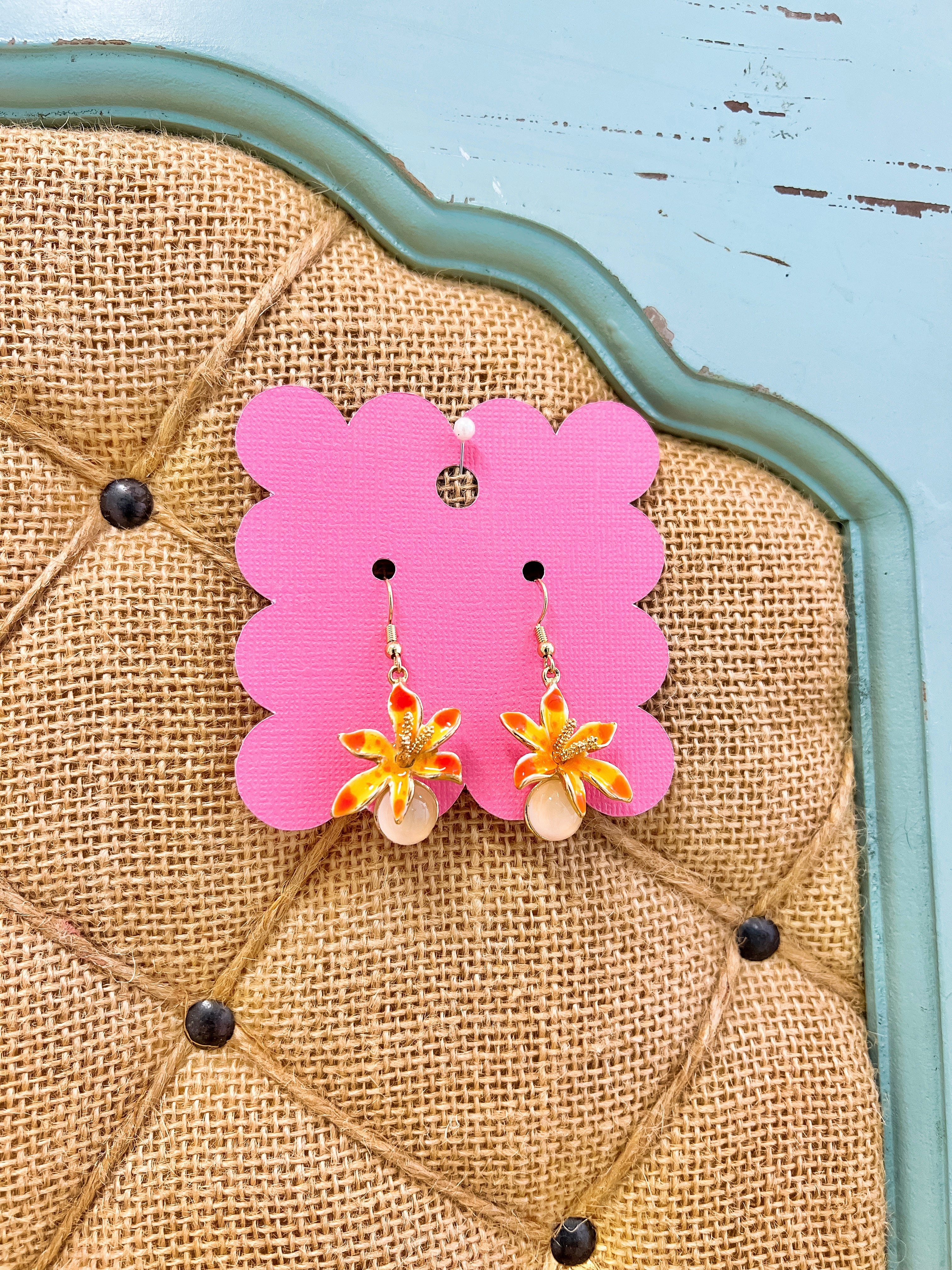 Sunset Flower Dangle Earrings