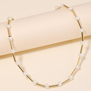 Pearl Tube Beaded Necklace