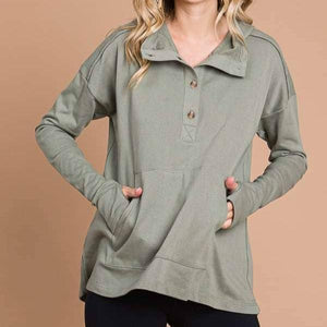 Olive Oversized Flare Hoodie