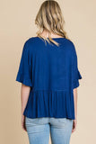 Ink Blue Tiered Blouse