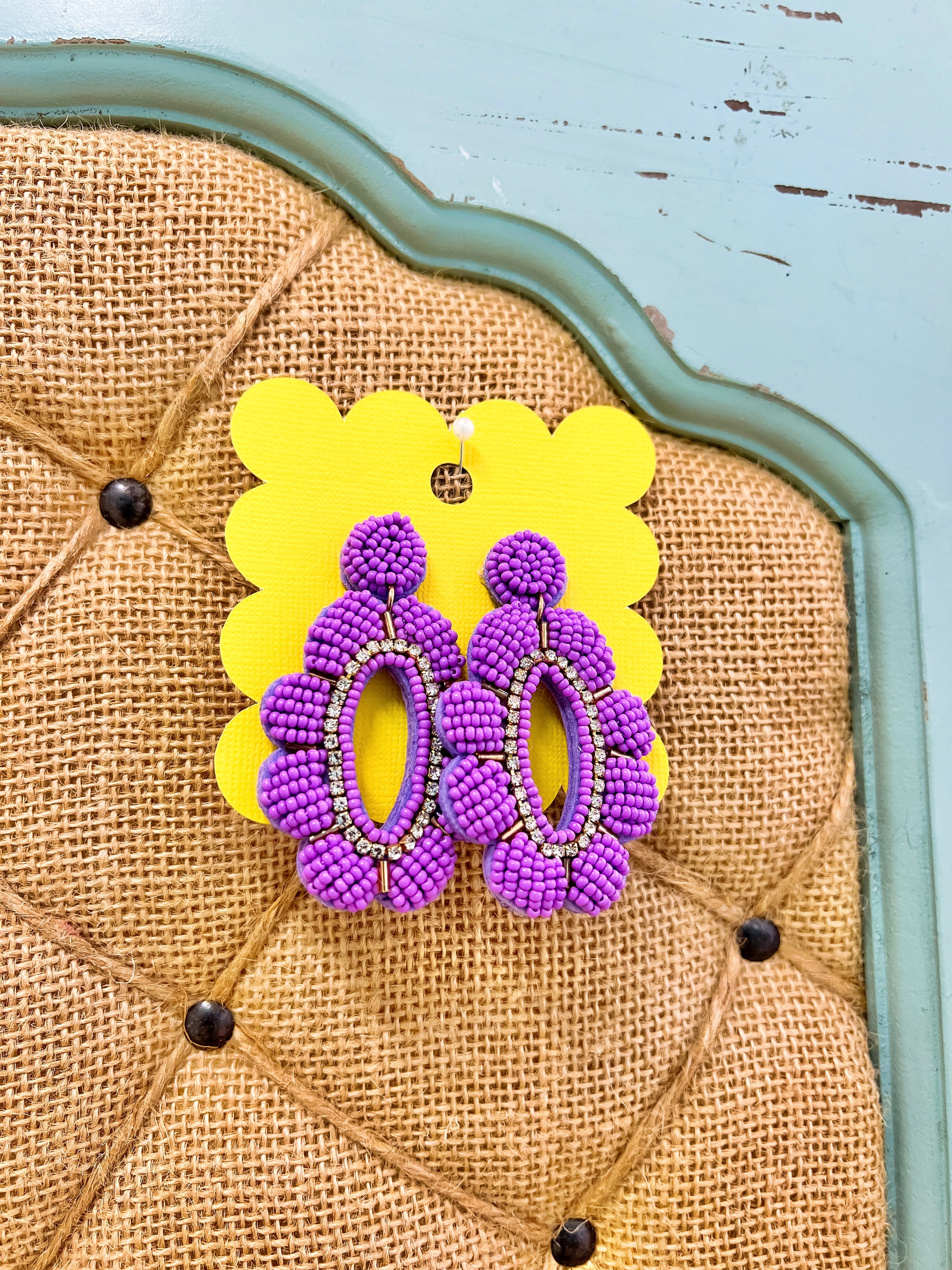 Purple Beaded Earrings