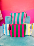 Striped Cosmetic Bags