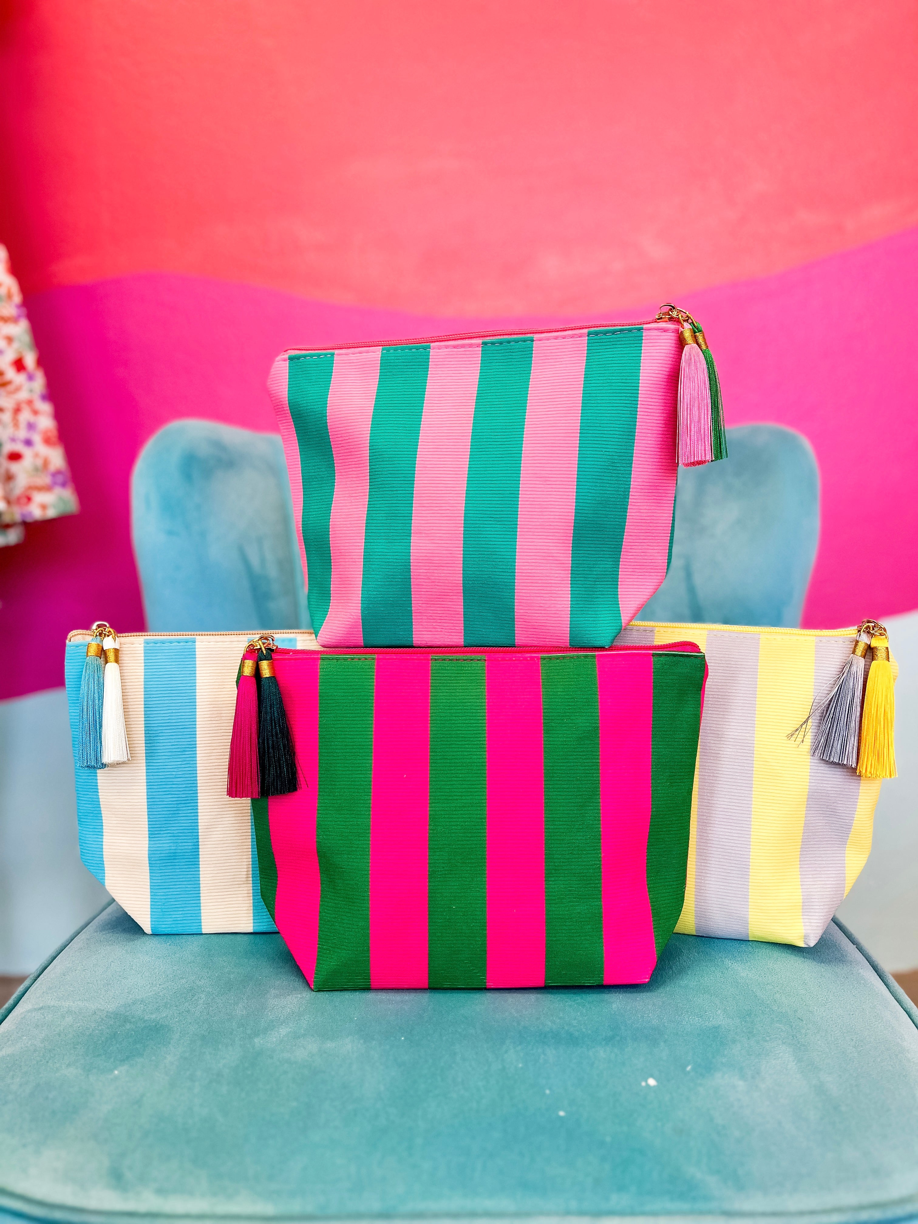 Striped Cosmetic Bags