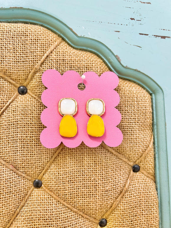 Yellow Gem Earrings