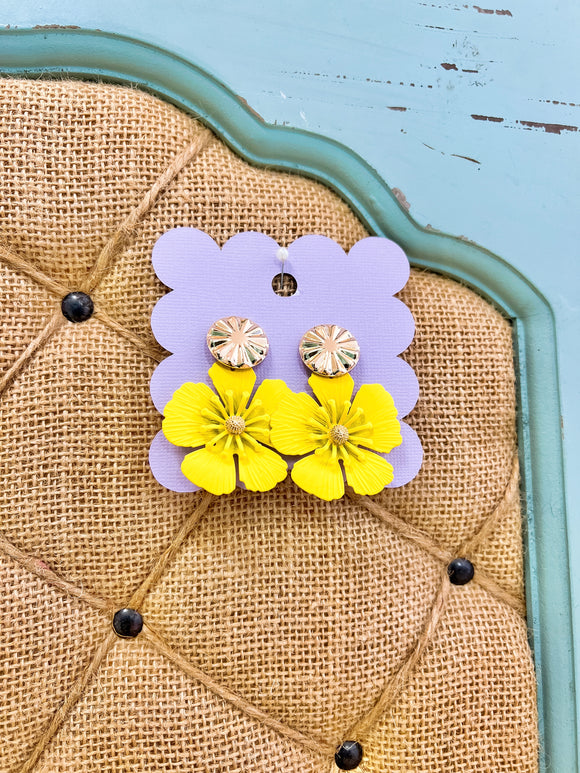 Yellow Flower Earrings
