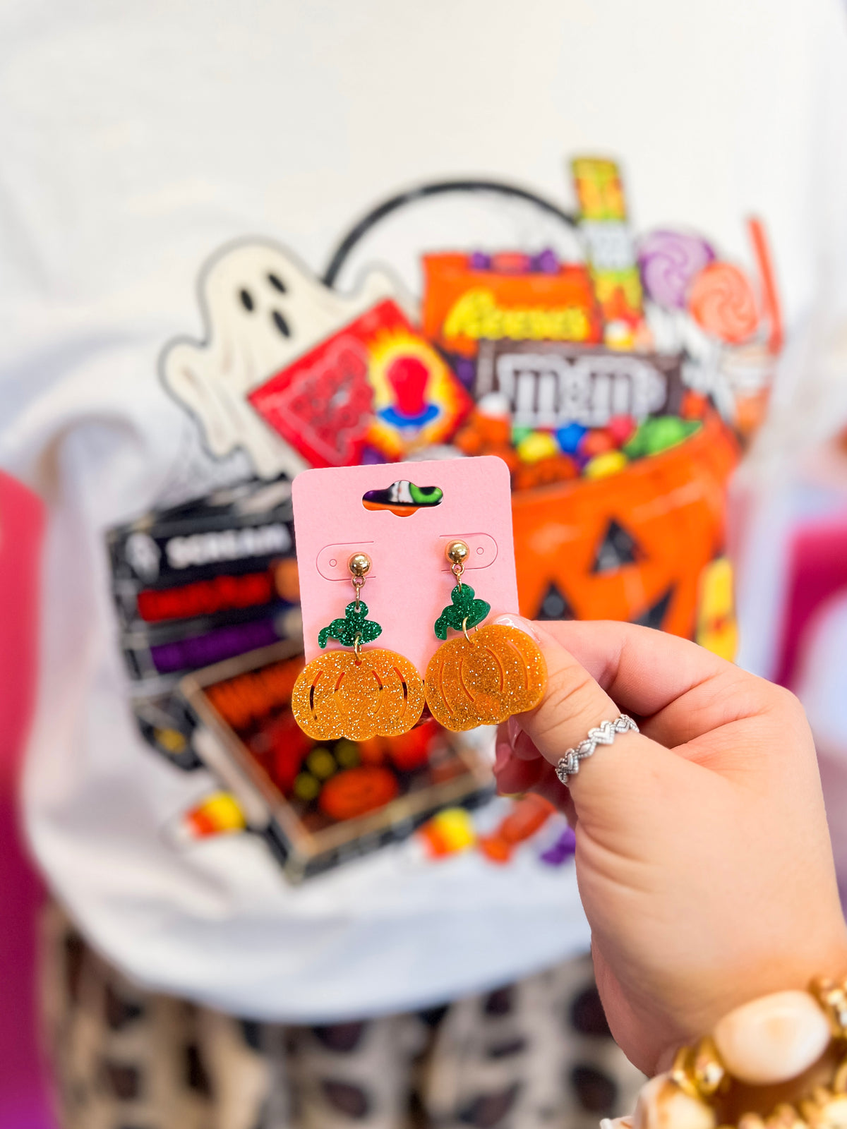 Glittery Pumpkin Earrings