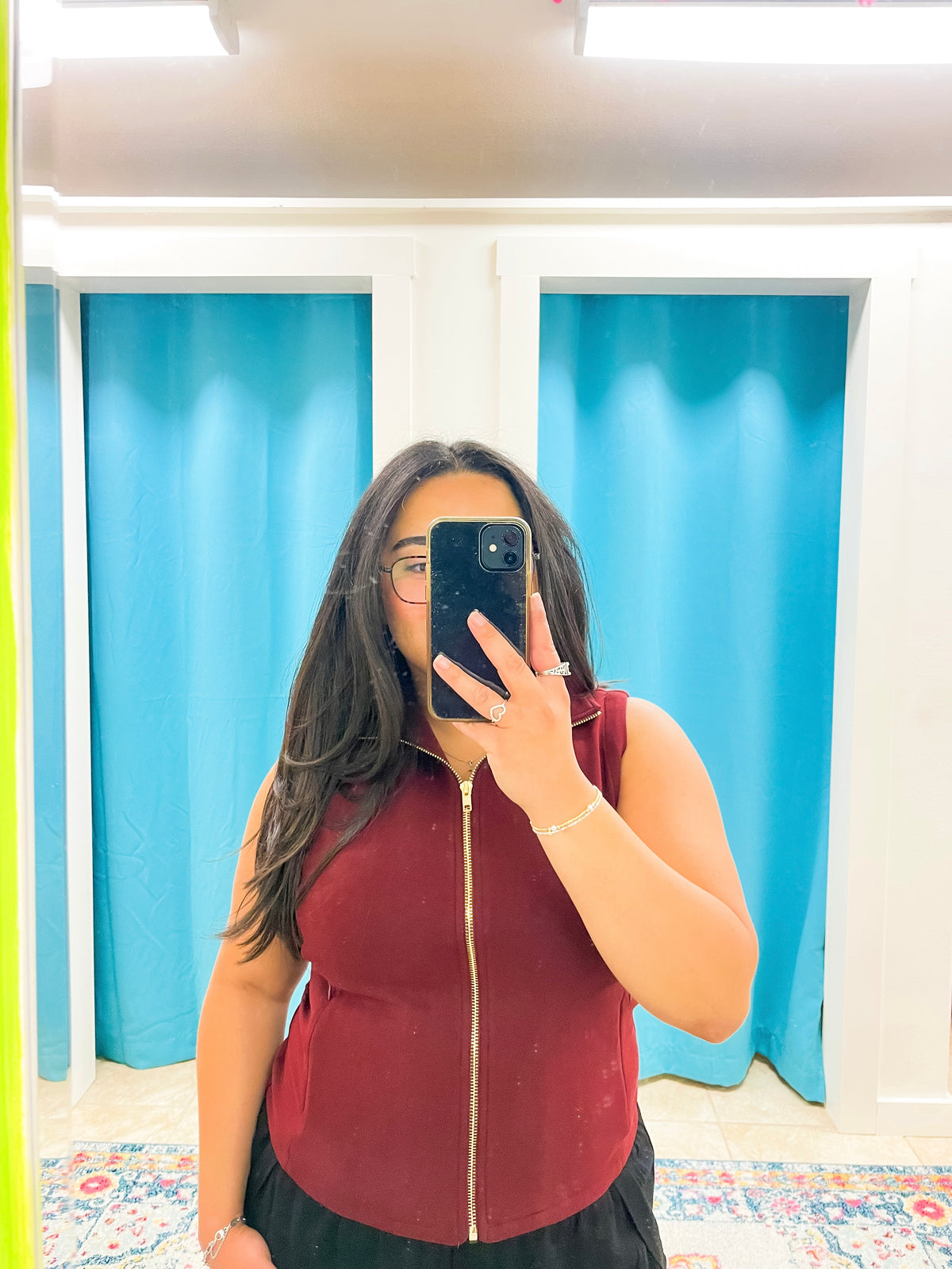 Maroon Zip Up Top
