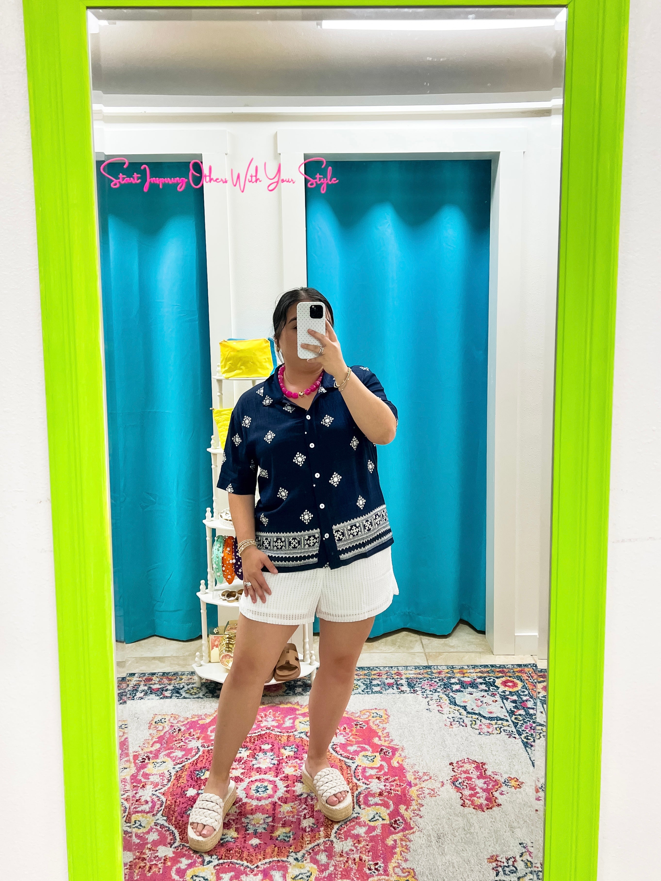 White High Rise Shorts