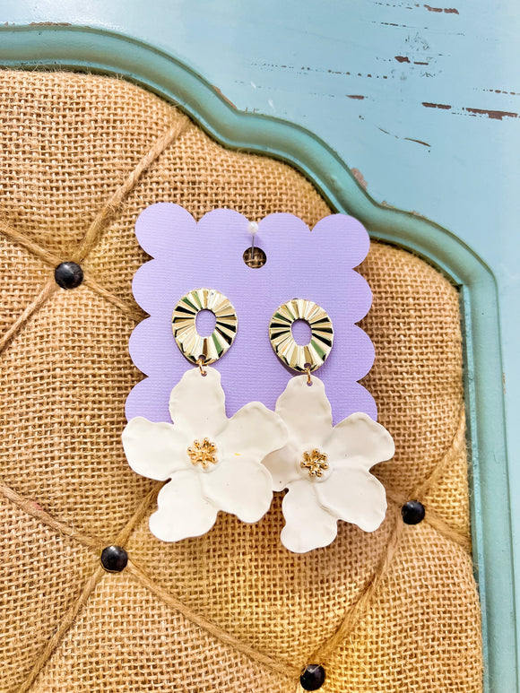 Ivory Flower Earrings