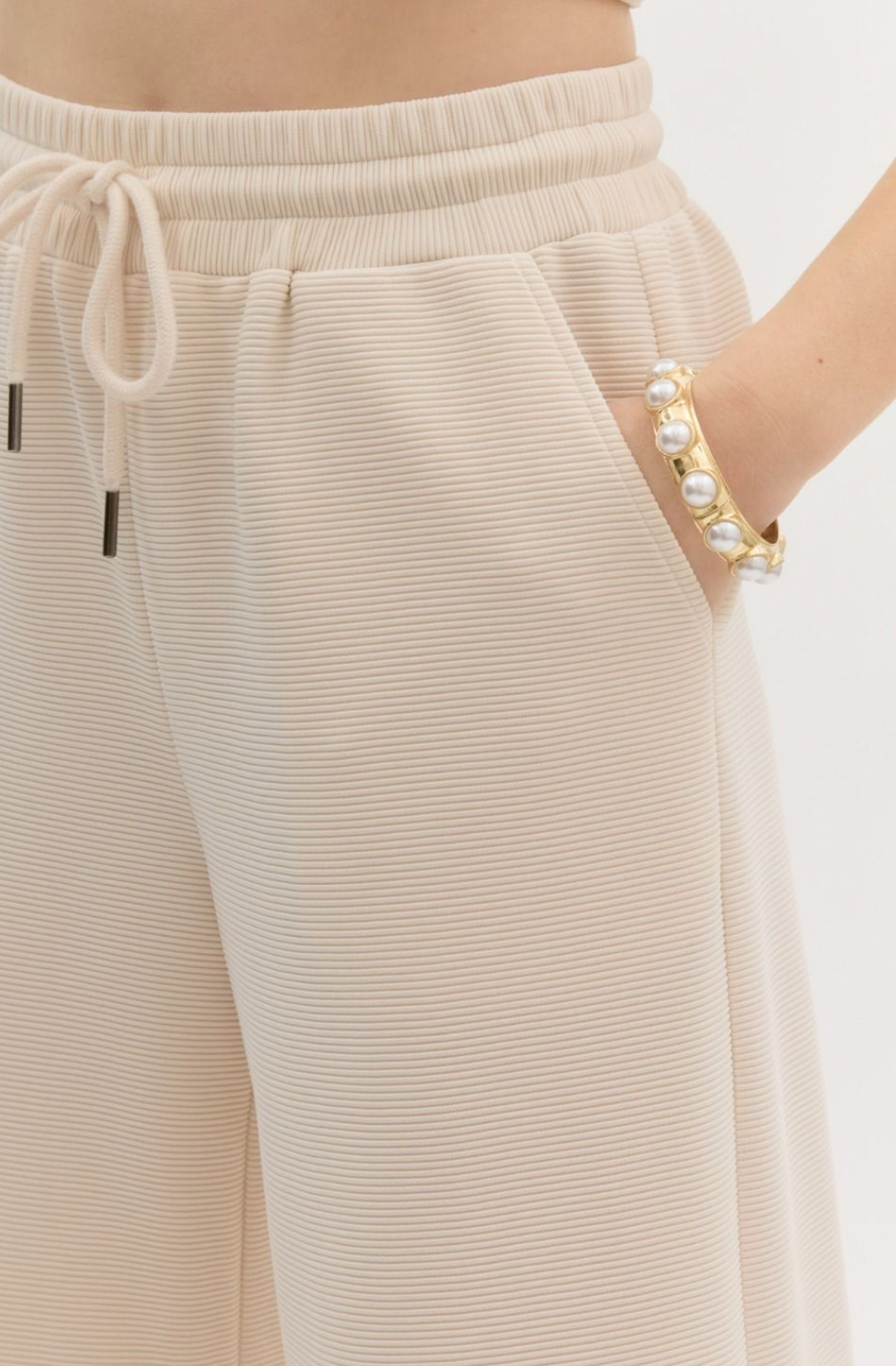 Ecru Wide Leg Pants