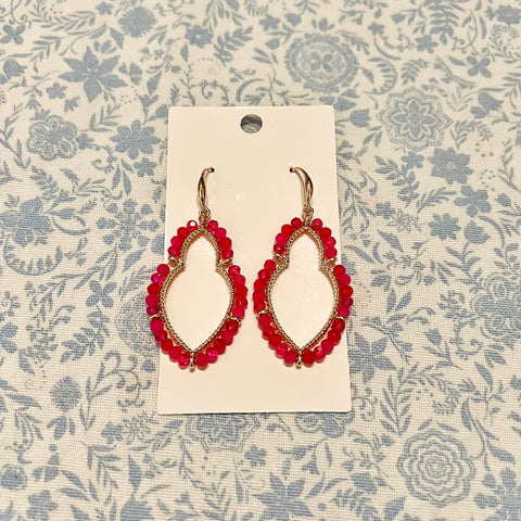 Fuchsia Beaded Earrings