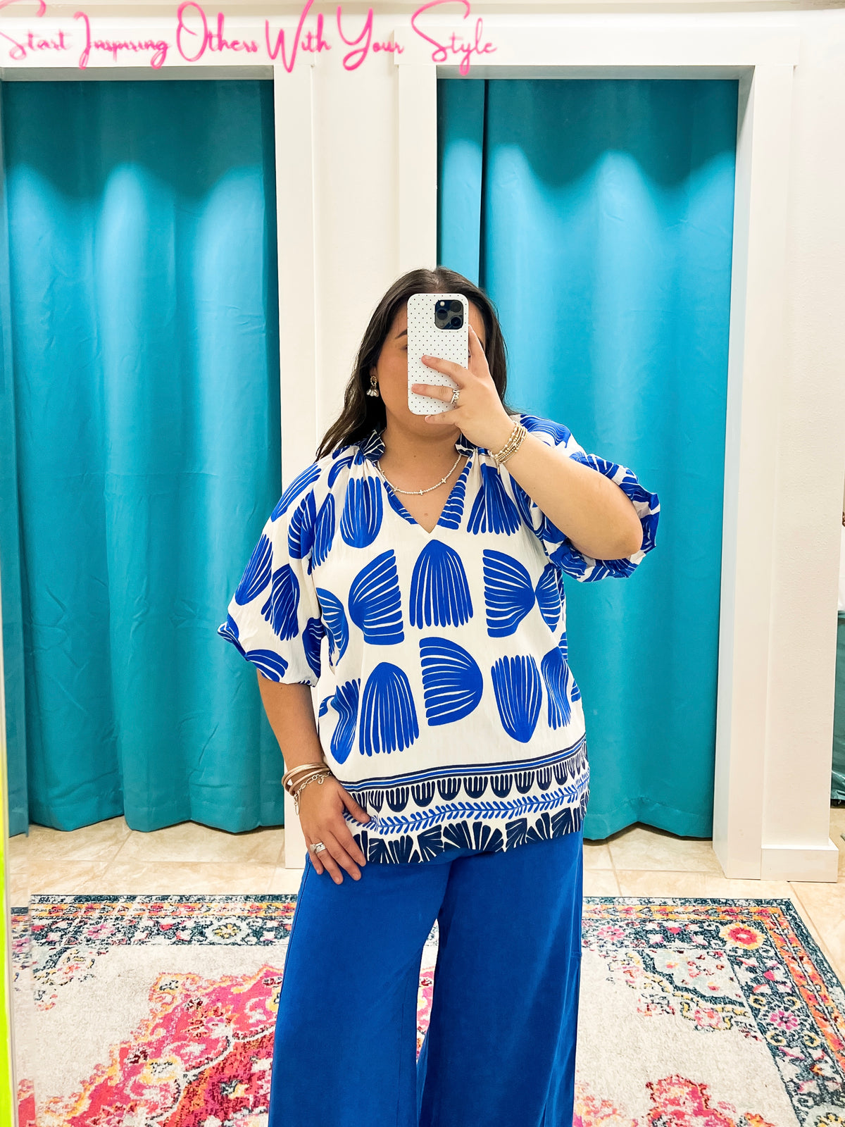 Cobalt Bloom Top (S-2X)