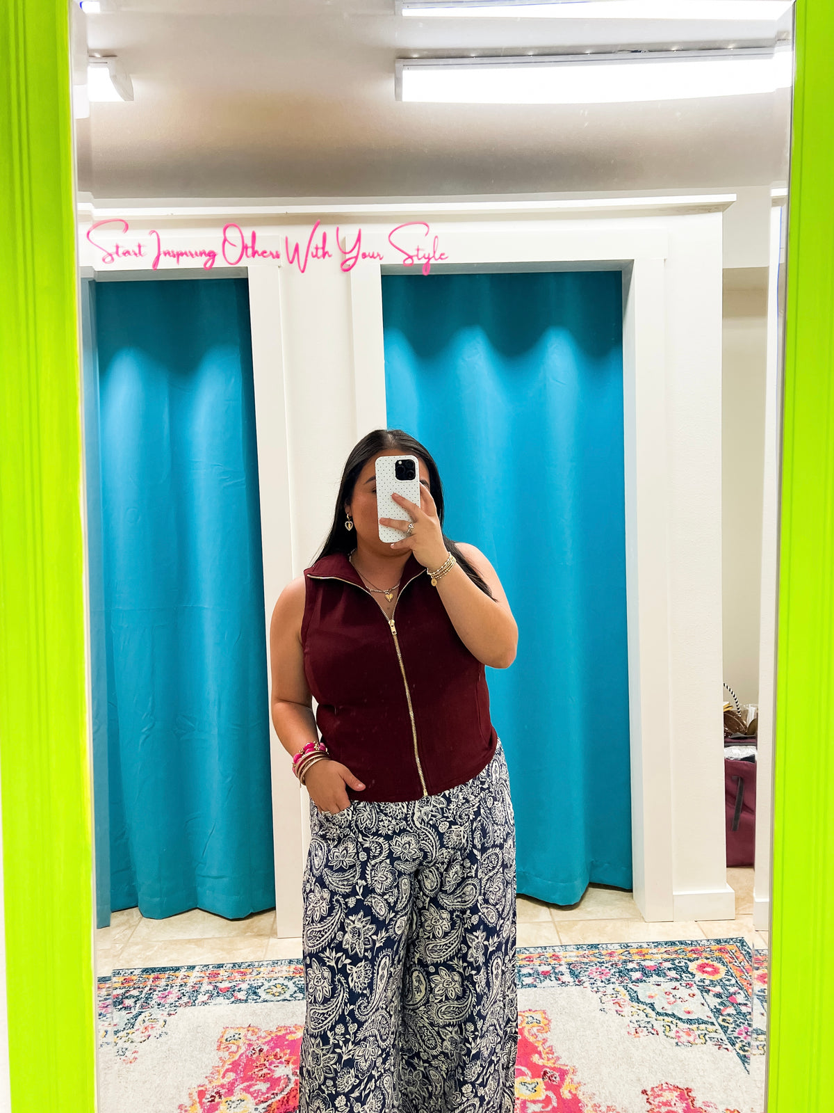 Maroon Zip Up Top
