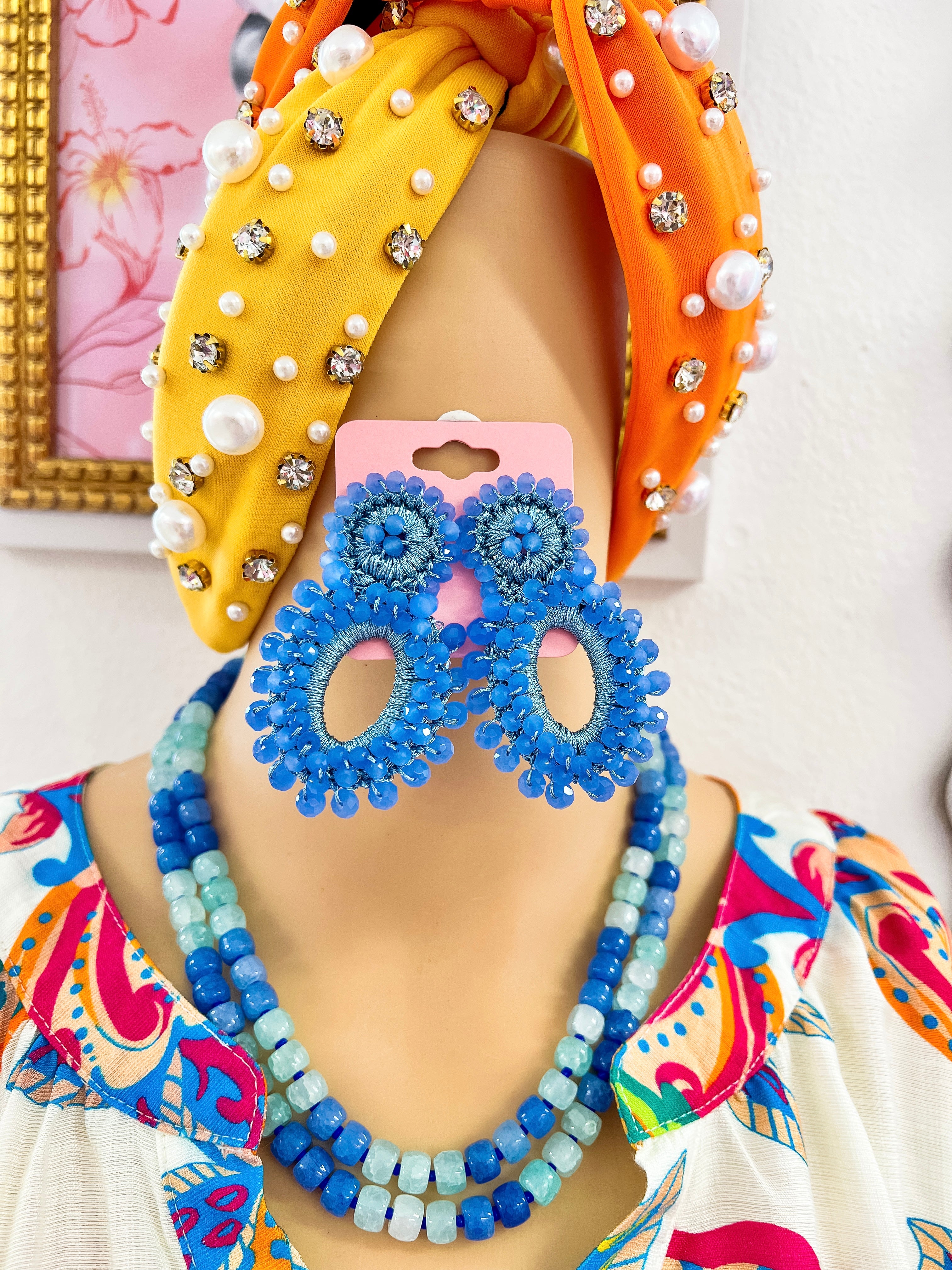 Ocean Tiered Beaded Earrings