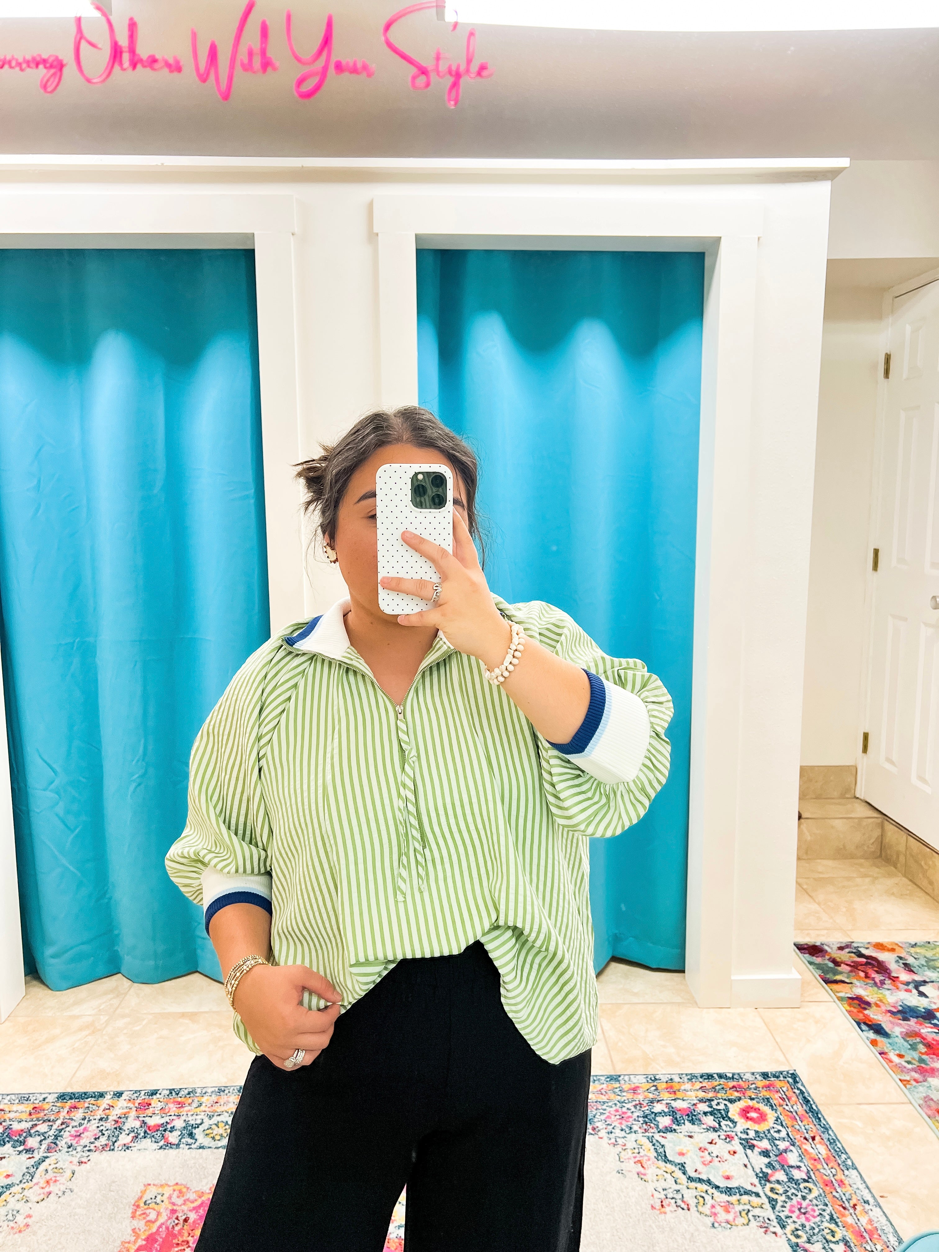 Sea Glass Stripe Top (S-2X)