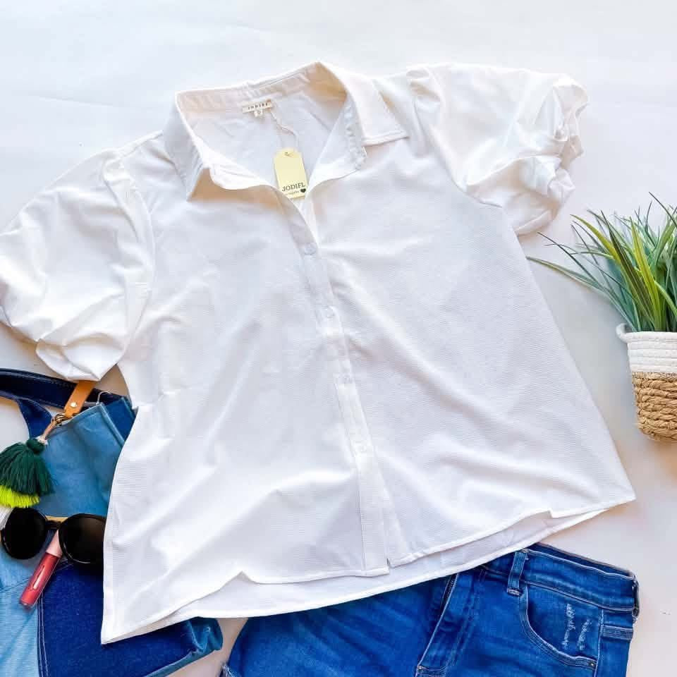 White Puff Sleeve Blouse