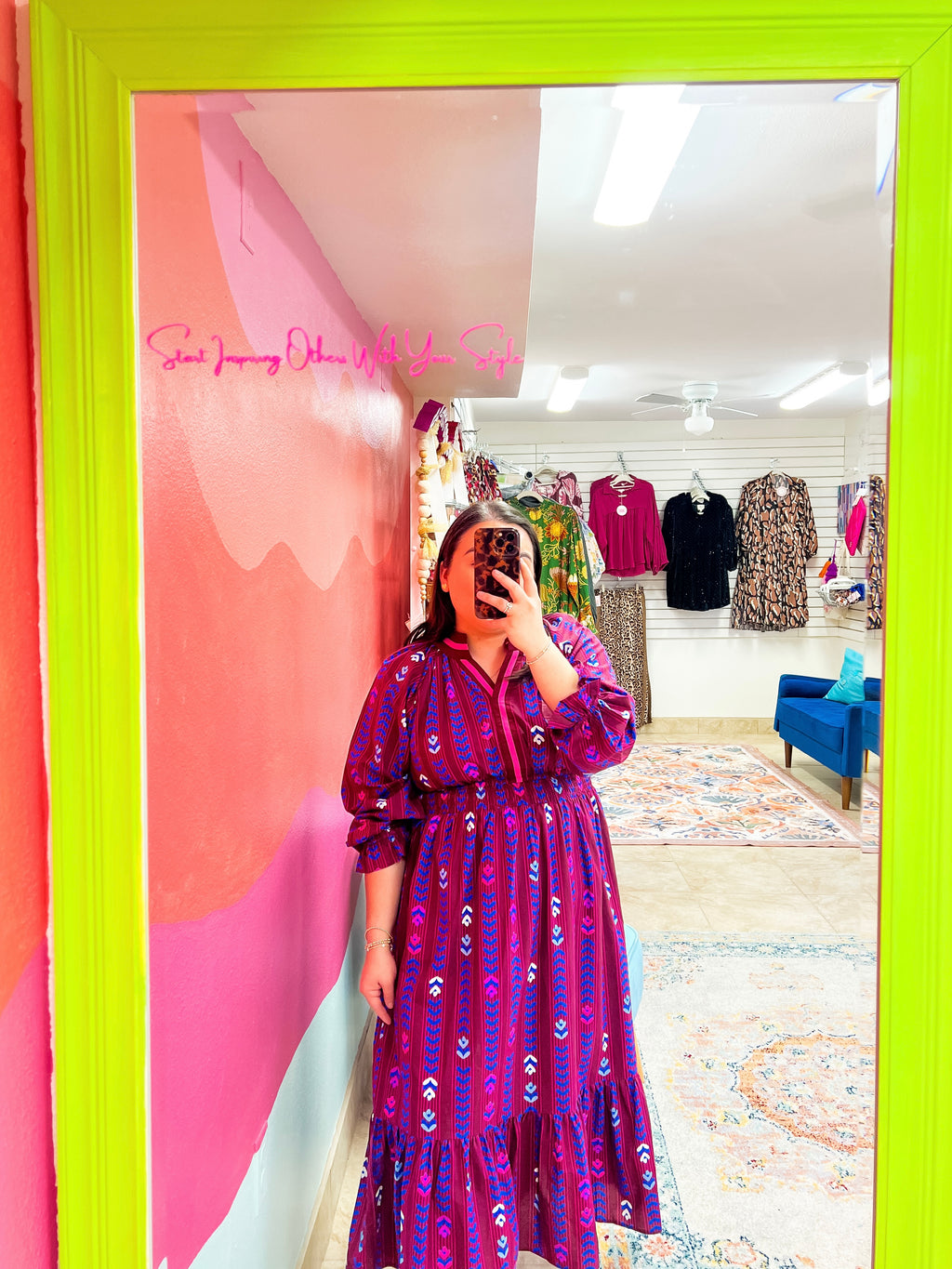 Burgundy Mix Midi Dress