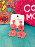 Floral Tiered Beaded Earrings