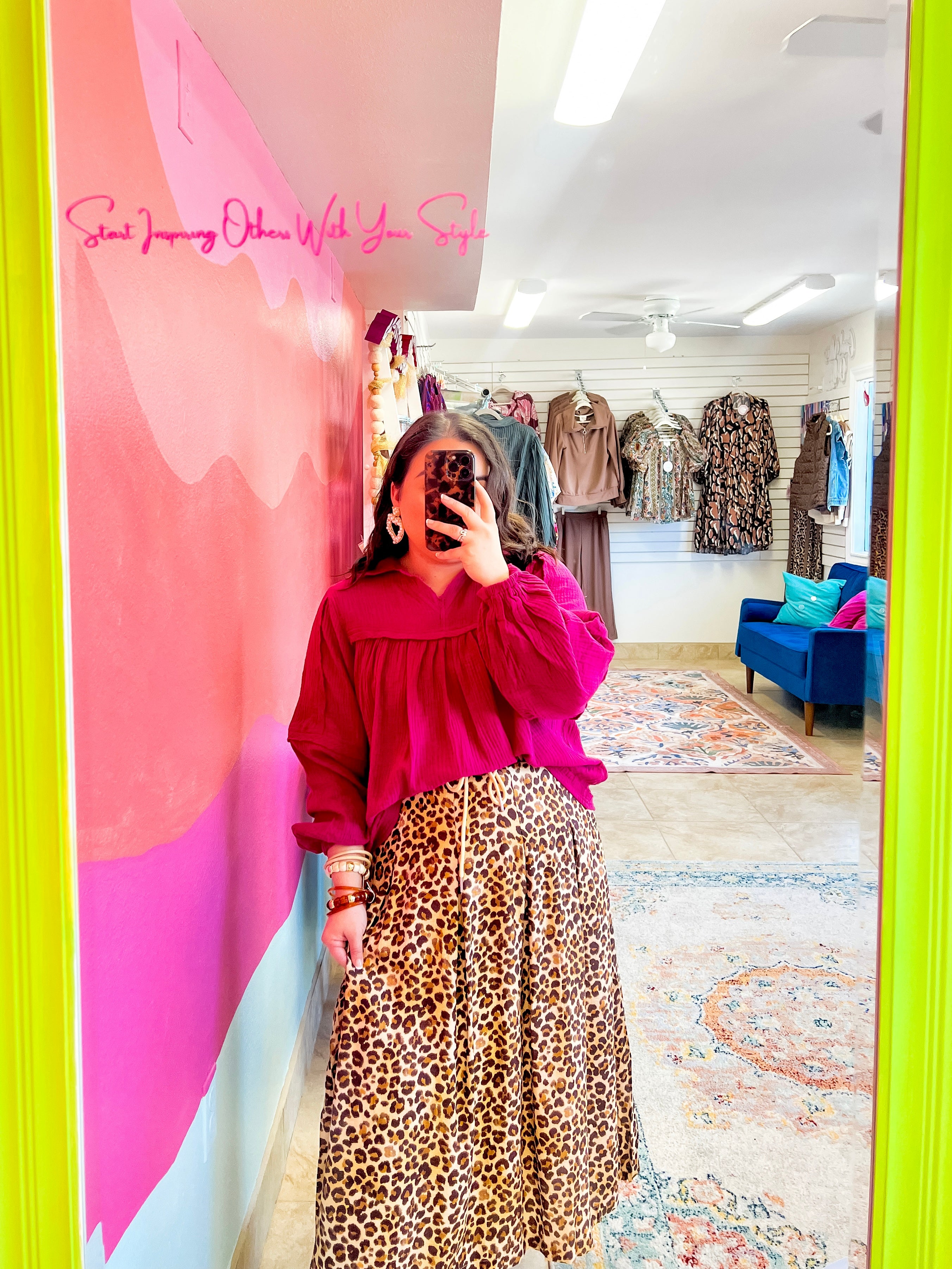 Latte Leopard Midi Skirt