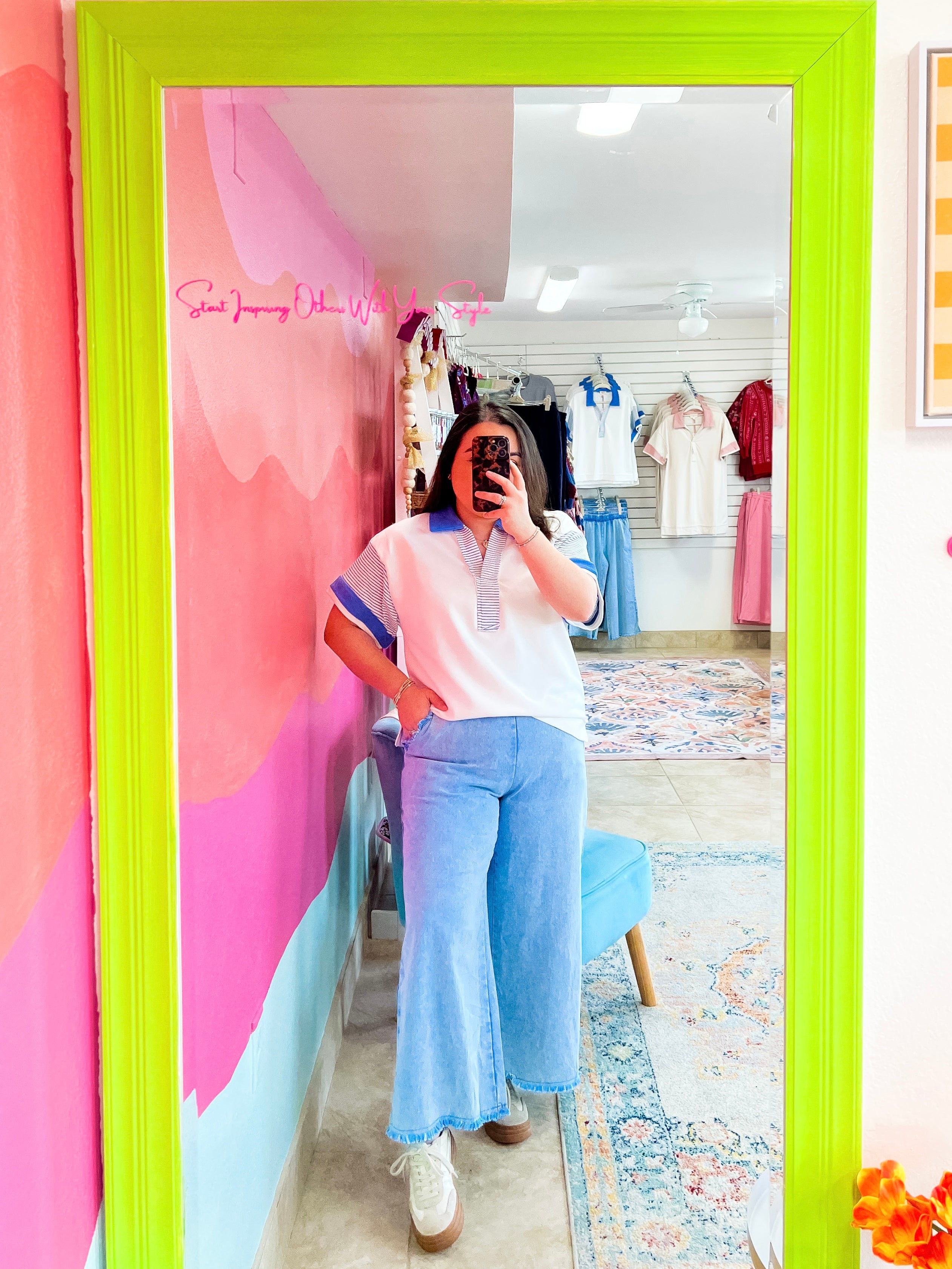 Denim Blue Pull On Pants (S-L)