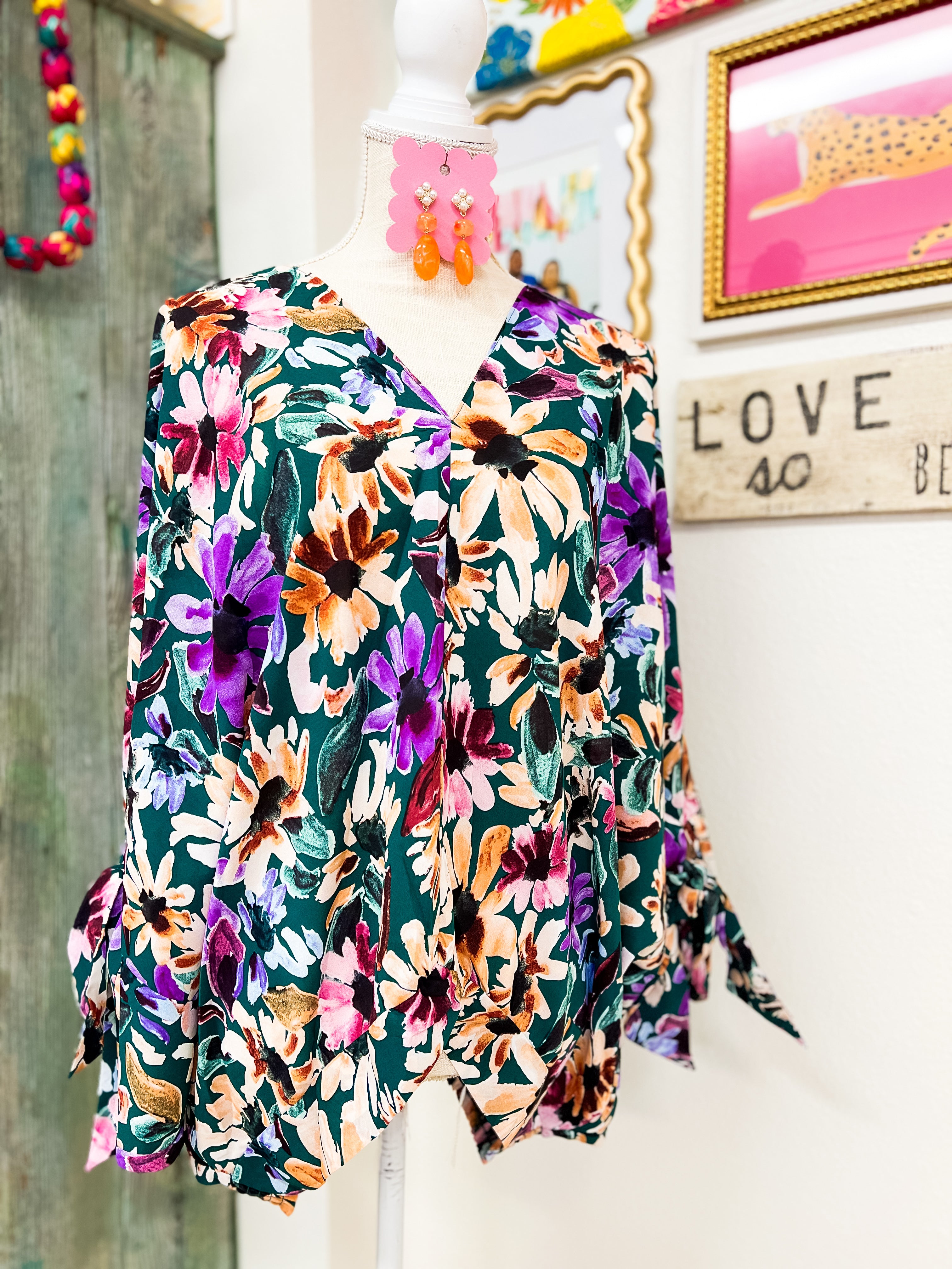 Forest Floral Mix Blouse (XL + 1XL +2XL)