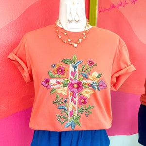 Floral Cross Tee