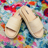 Raffia Slide Sandals