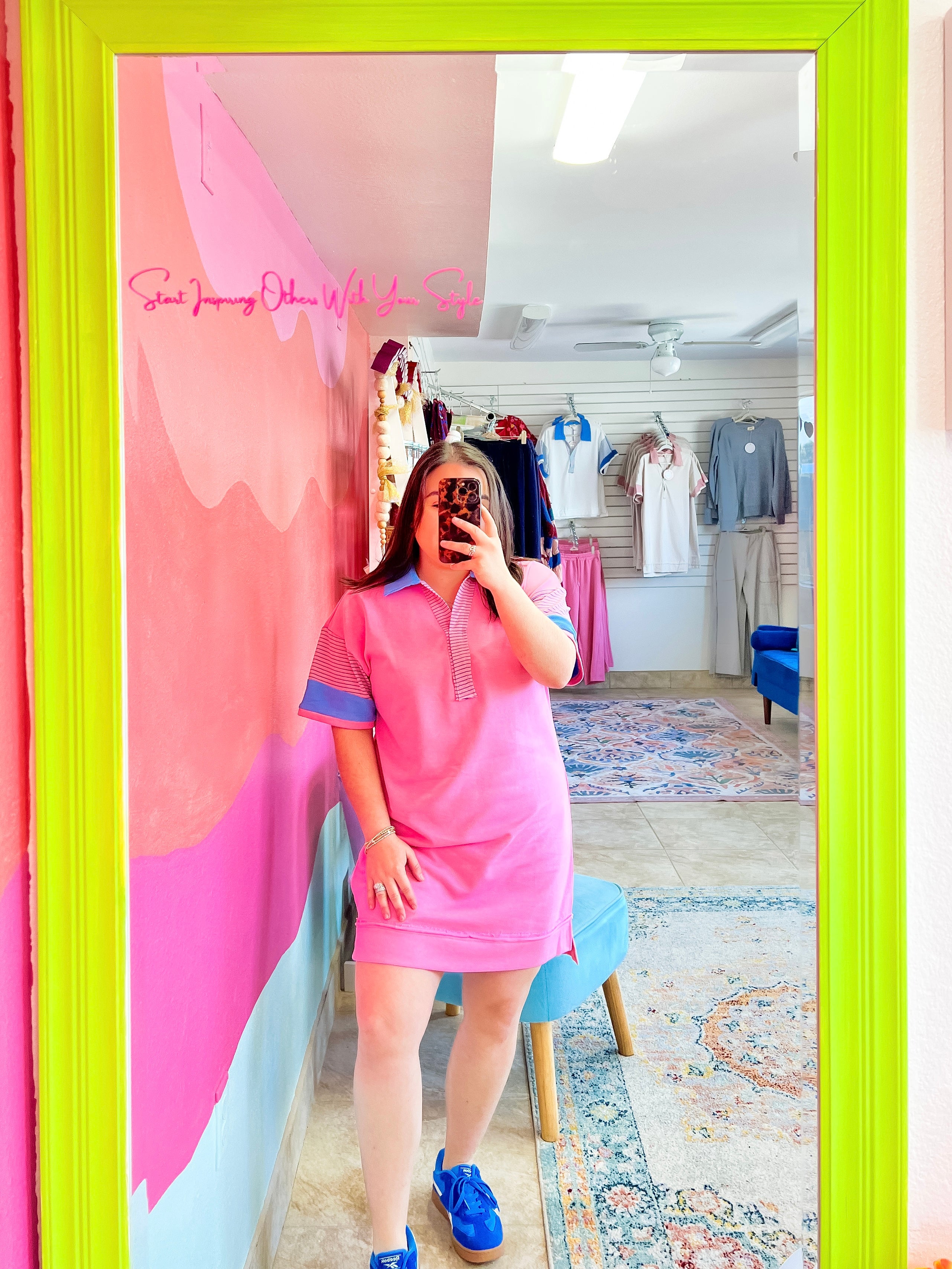 Bubble Pink French Terry Dress (S-L)