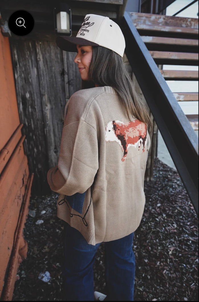 Tan Cattle Cardigan