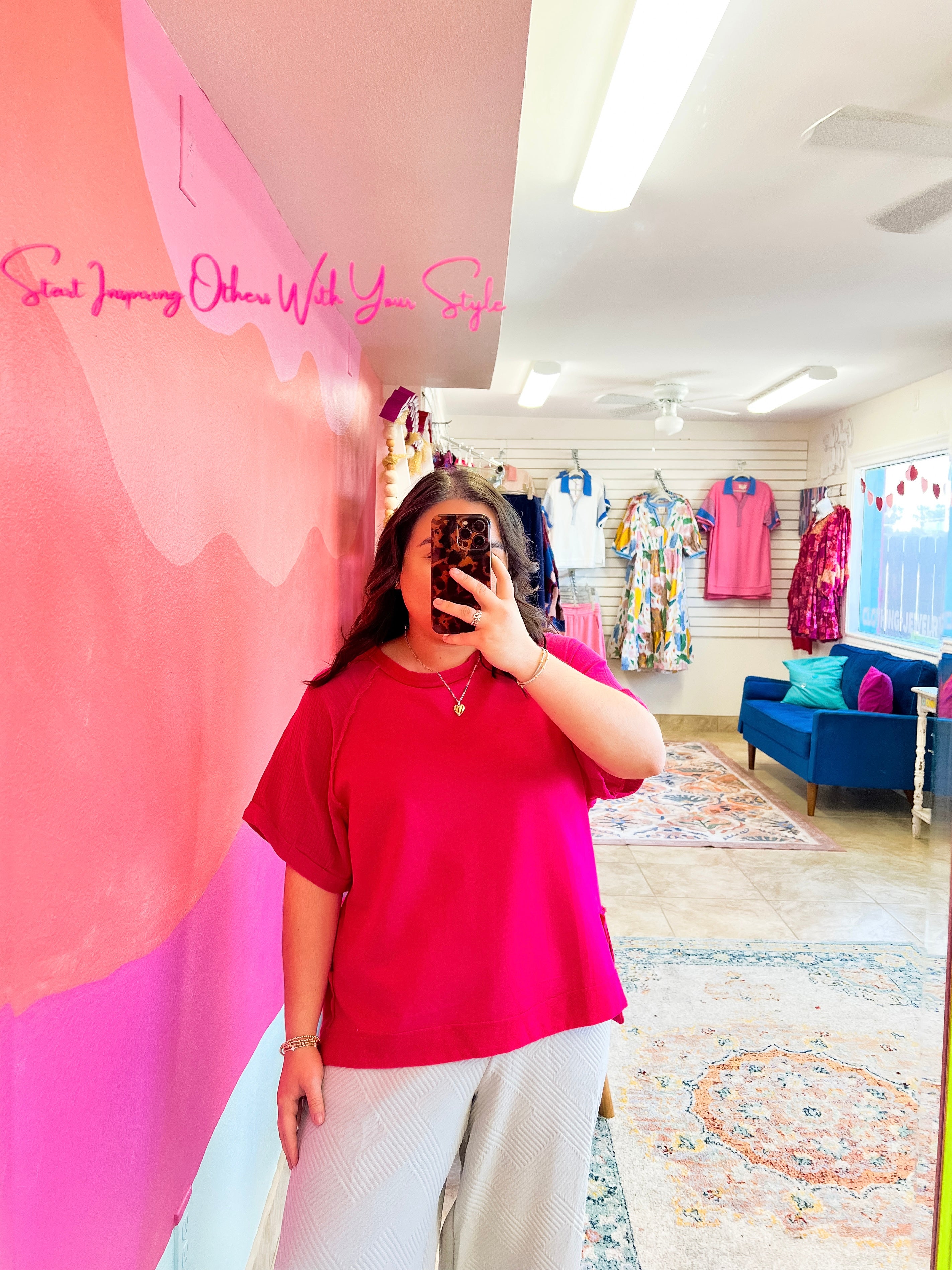 Hot Pink Boxy Tee (S-L)