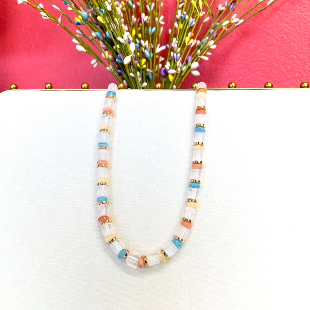 White Chunky Beaded Necklace