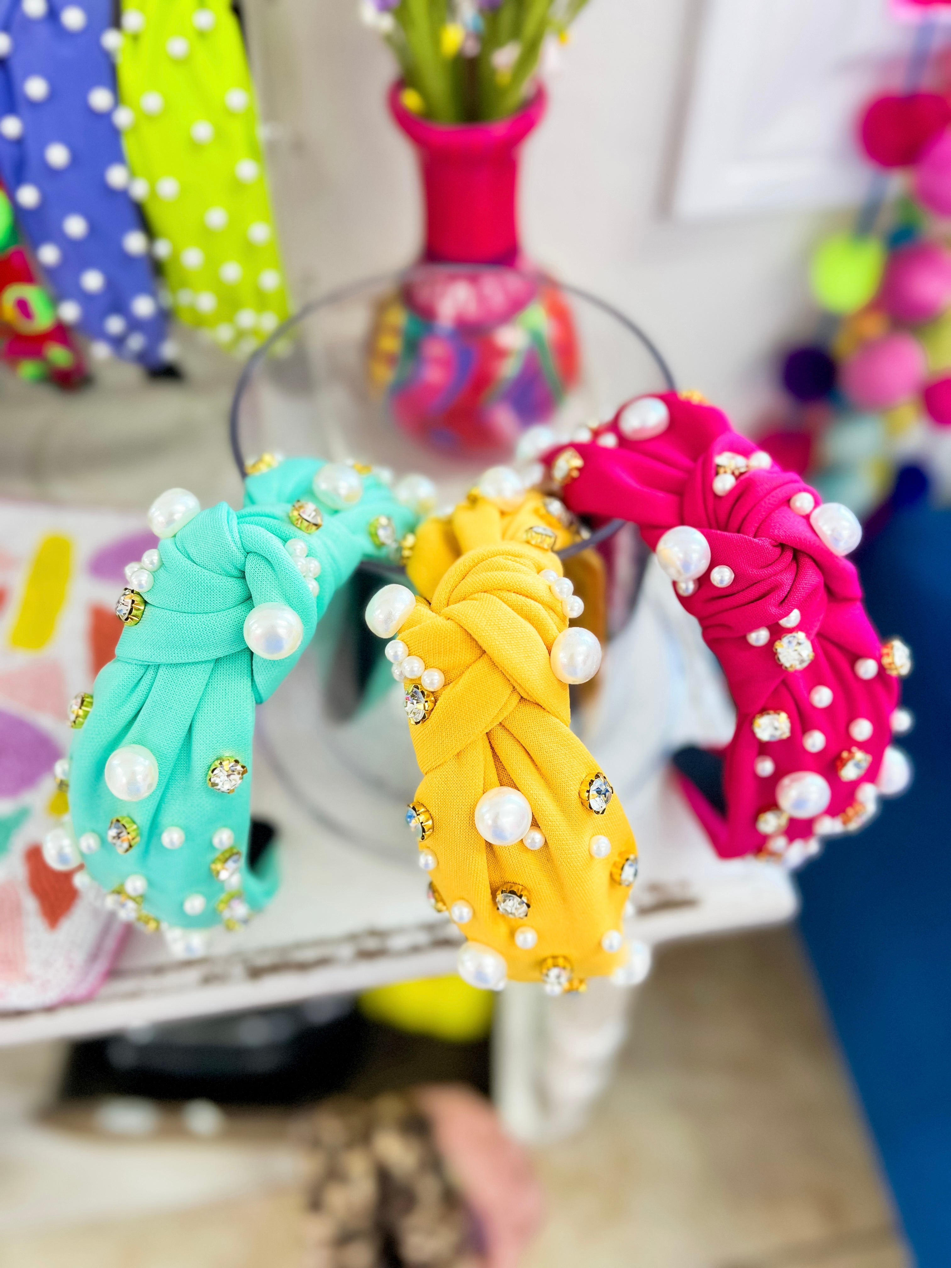 Rhinestone Pearl Headbands