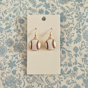 Baseball Dangle Earrings