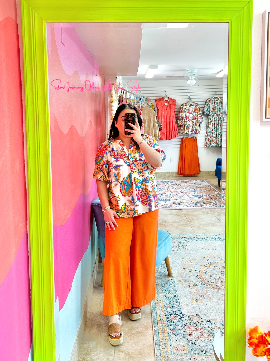 Tangerine Linen Pants