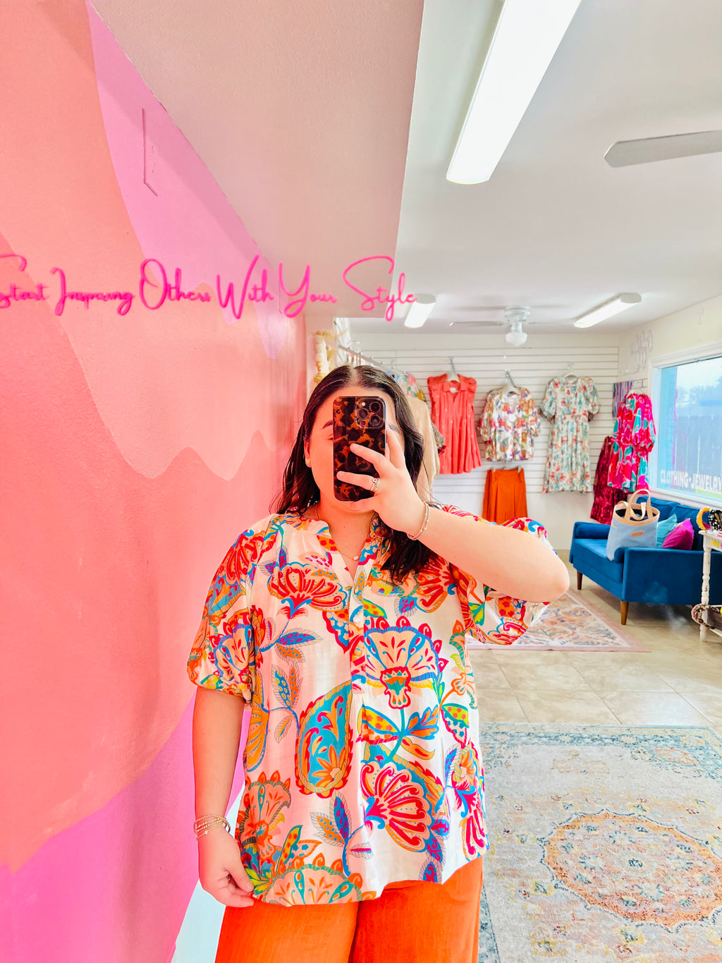 Cream Paisley Print Top (S-2X)