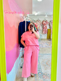 Bubble Pink Jacquard Pants (S-L)