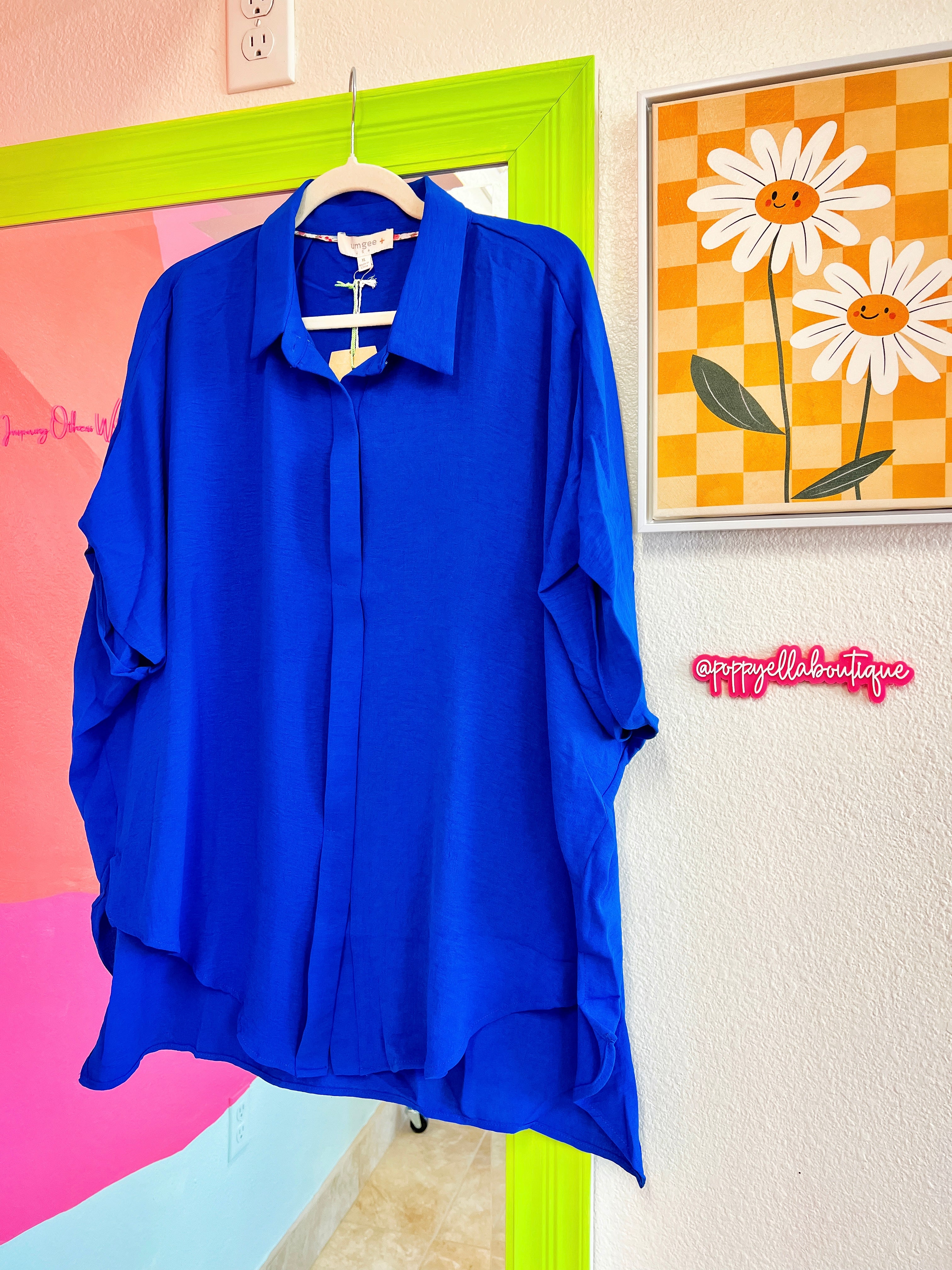 Sapphire Hi-Low Blouse (XL-2X)