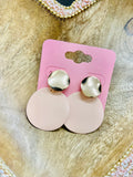 Light Tan Round Earrings