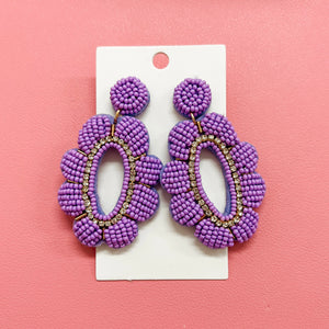 Lavender Beaded Earrings