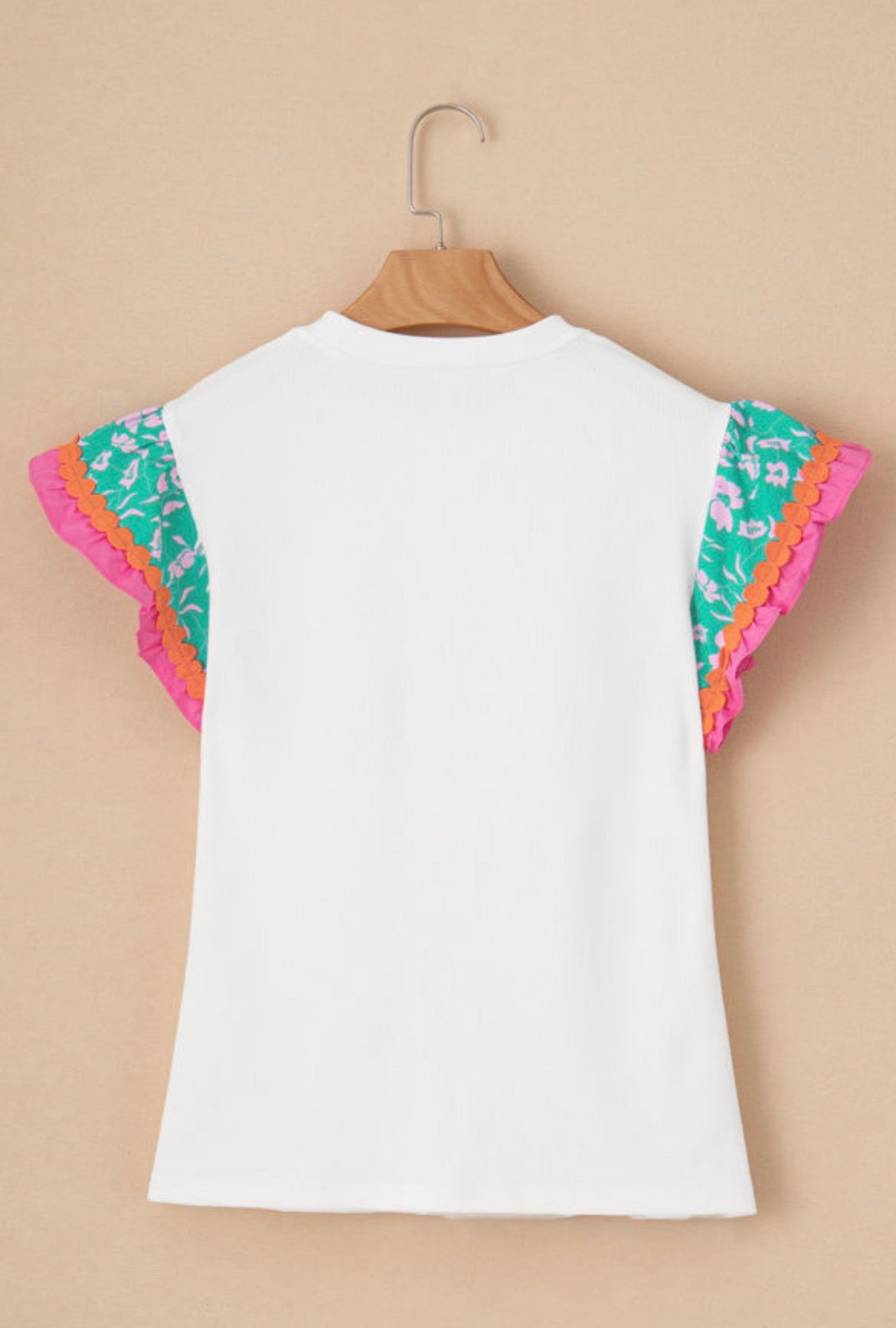 White Flutter Sleeve Blouse (S-XL)