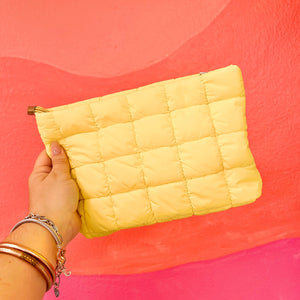 Yellow Puffer Travel Pouch