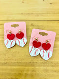 Baseball Heart Earrings