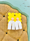 White Clay Arch Earrings