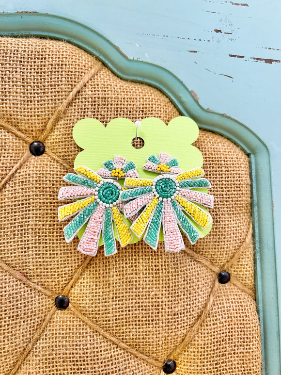Fan Beaded Earrings