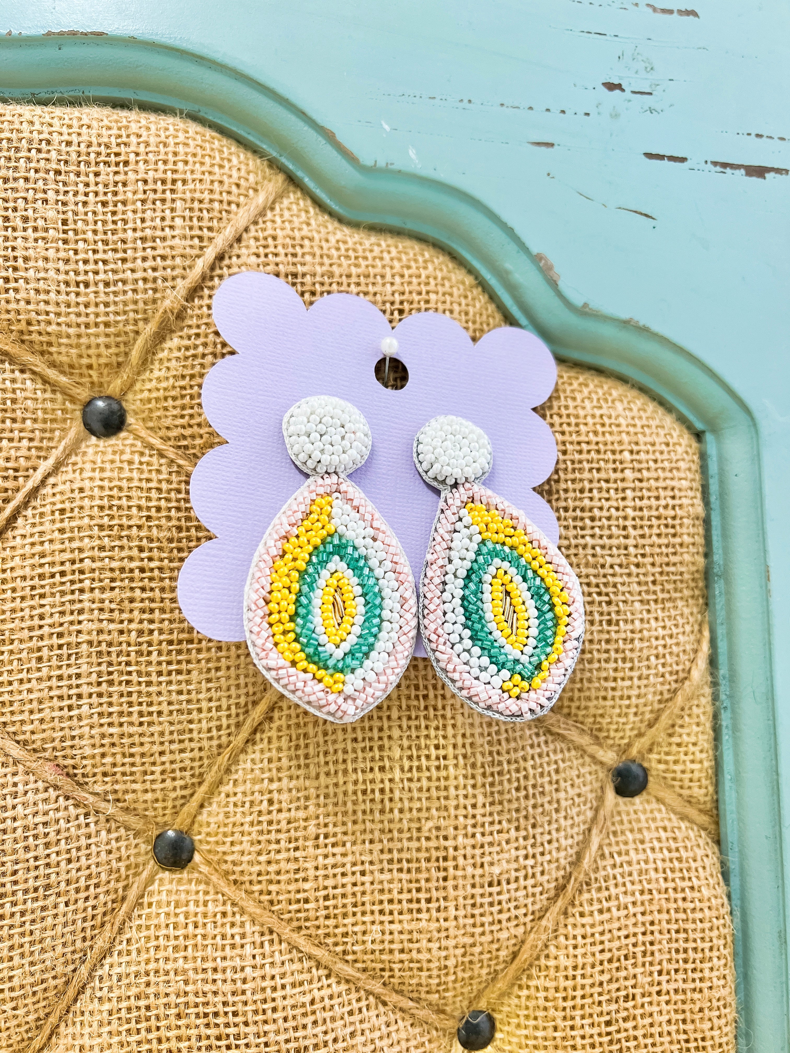 Oval Beaded Earrings