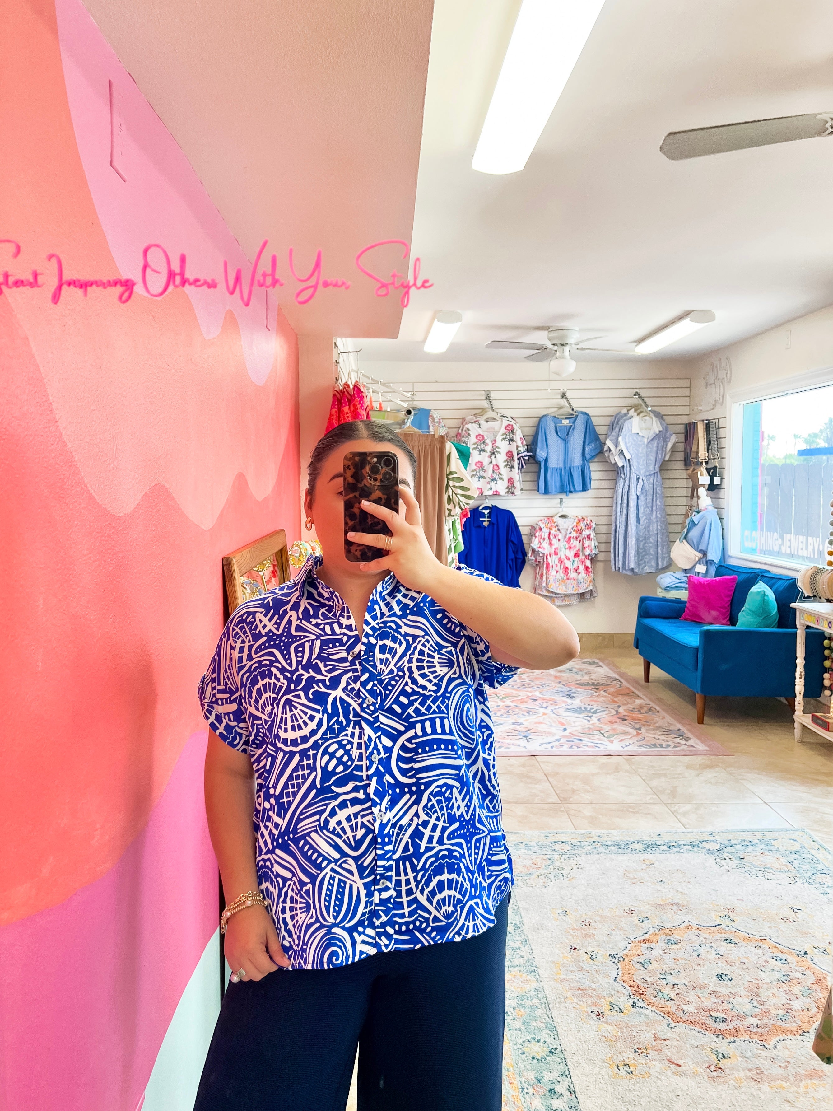 Royal Shell Print Blouse