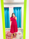 Hot Pink Midi Dress